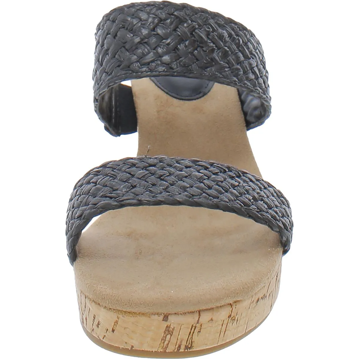 Daliaa Womens Faux Leather Woven Wedge Sandals