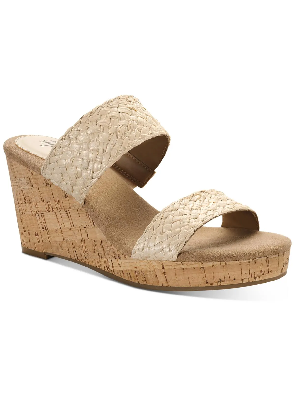 Daliaa Womens Faux Leather Woven Wedge Sandals