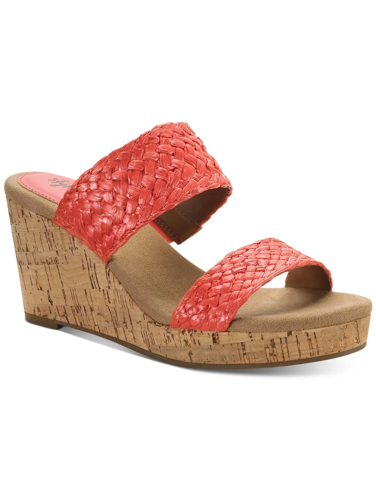 Daliaa Womens Faux Leather Woven Wedge Sandals