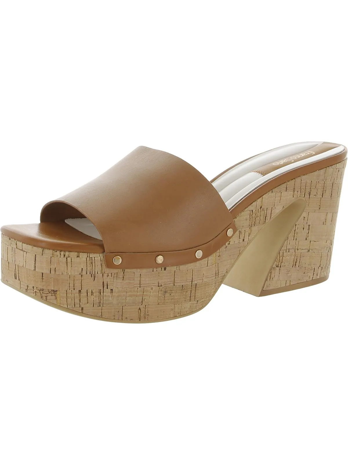 Damara Womens Leather Slip On Platform Sandals