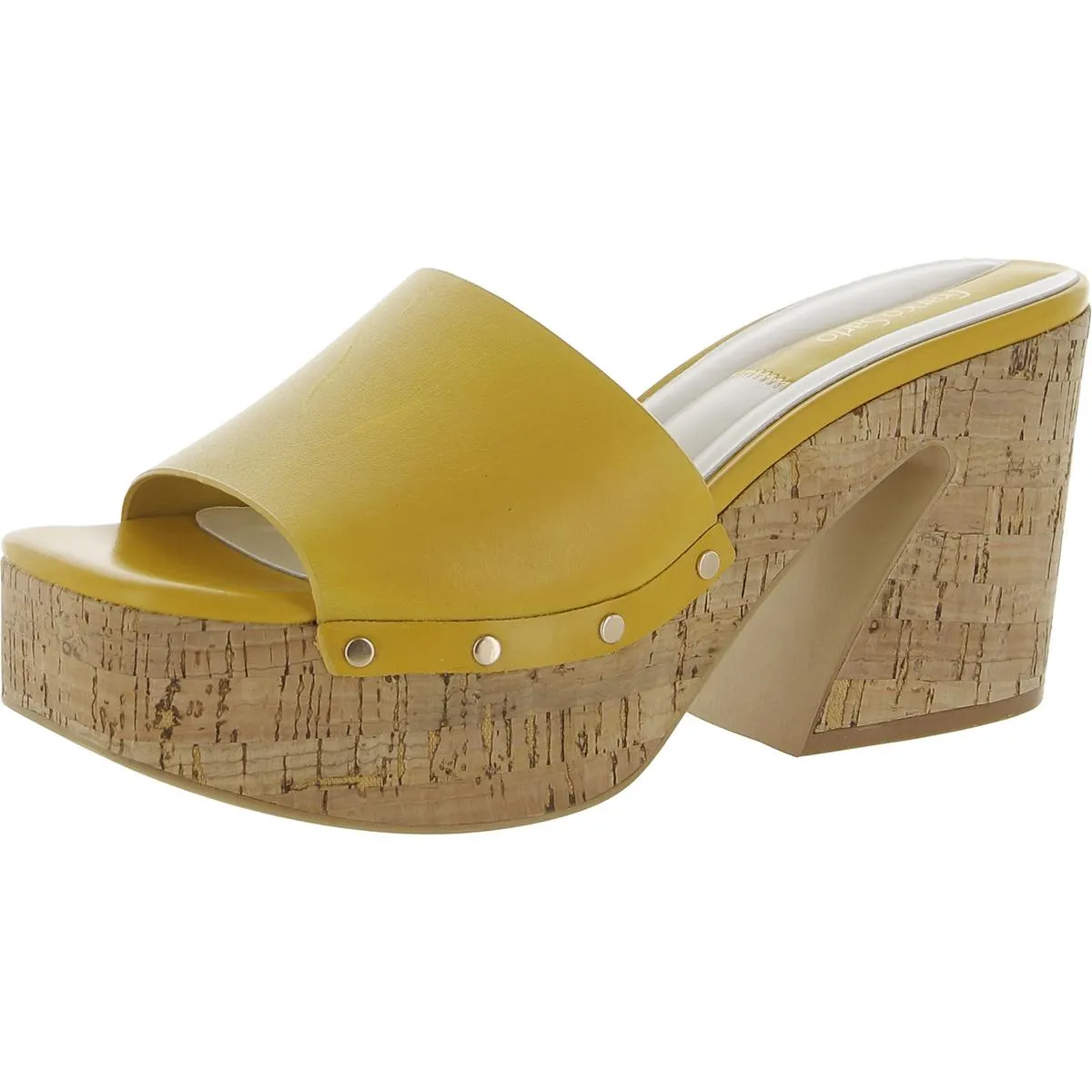 Damara Womens Leather Slip On Platform Sandals