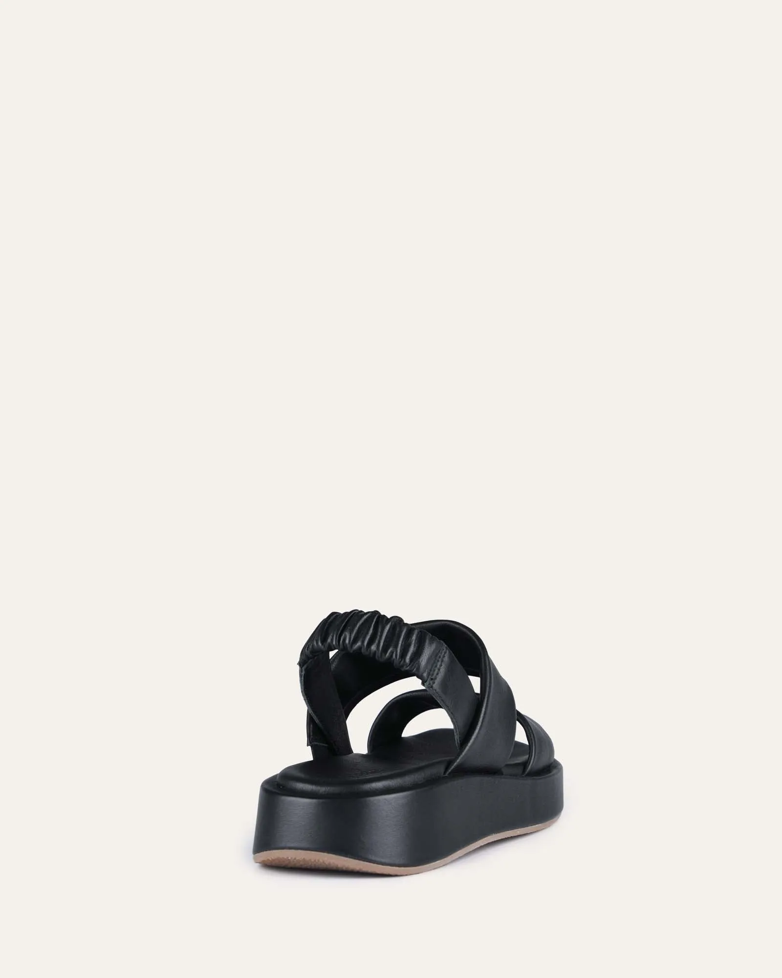 DANA FLAT SANDALS BLACK LEATHER Jo Mercer