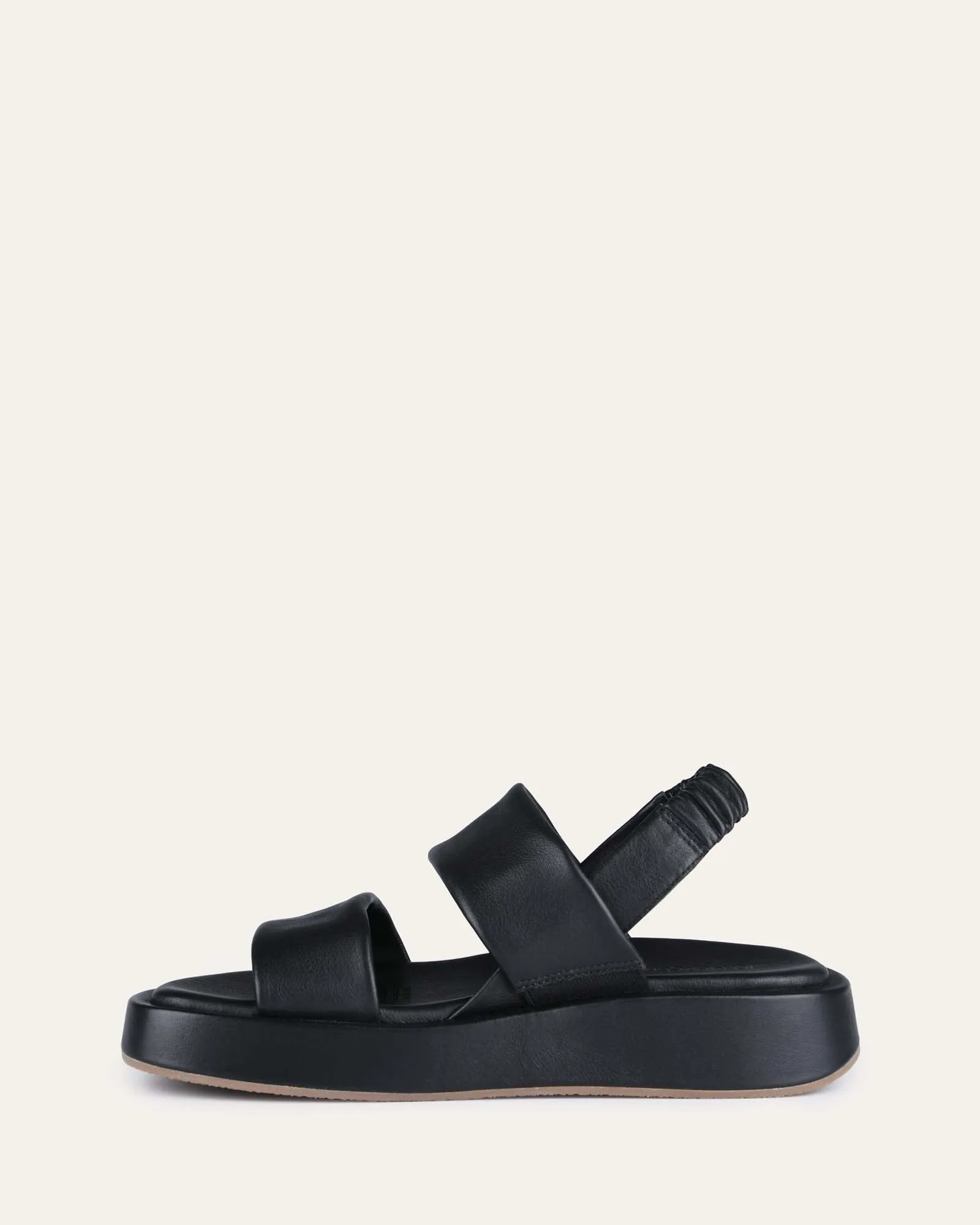 DANA FLAT SANDALS BLACK LEATHER Jo Mercer