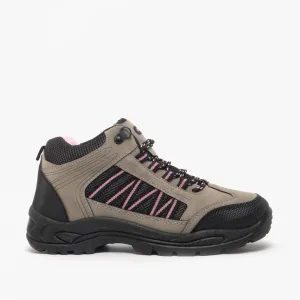 DEK GRASSMERE Womens Scuff Cap Trek Ankle Boots Grey/Pink