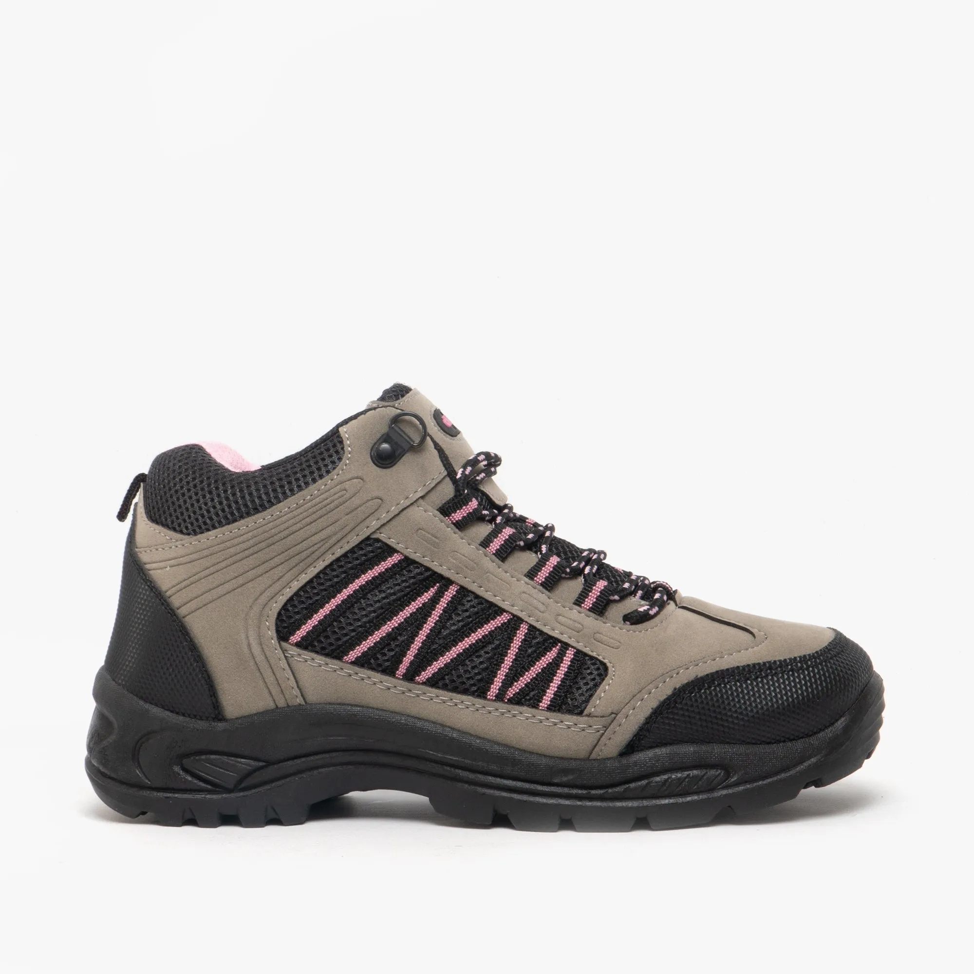 DEK GRASSMERE Womens Scuff Cap Trek Ankle Boots Grey/Pink