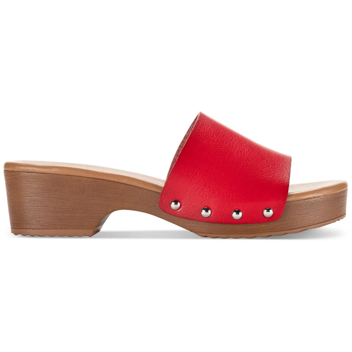 Devieep Womens Faux Leather Slip On Block Heel