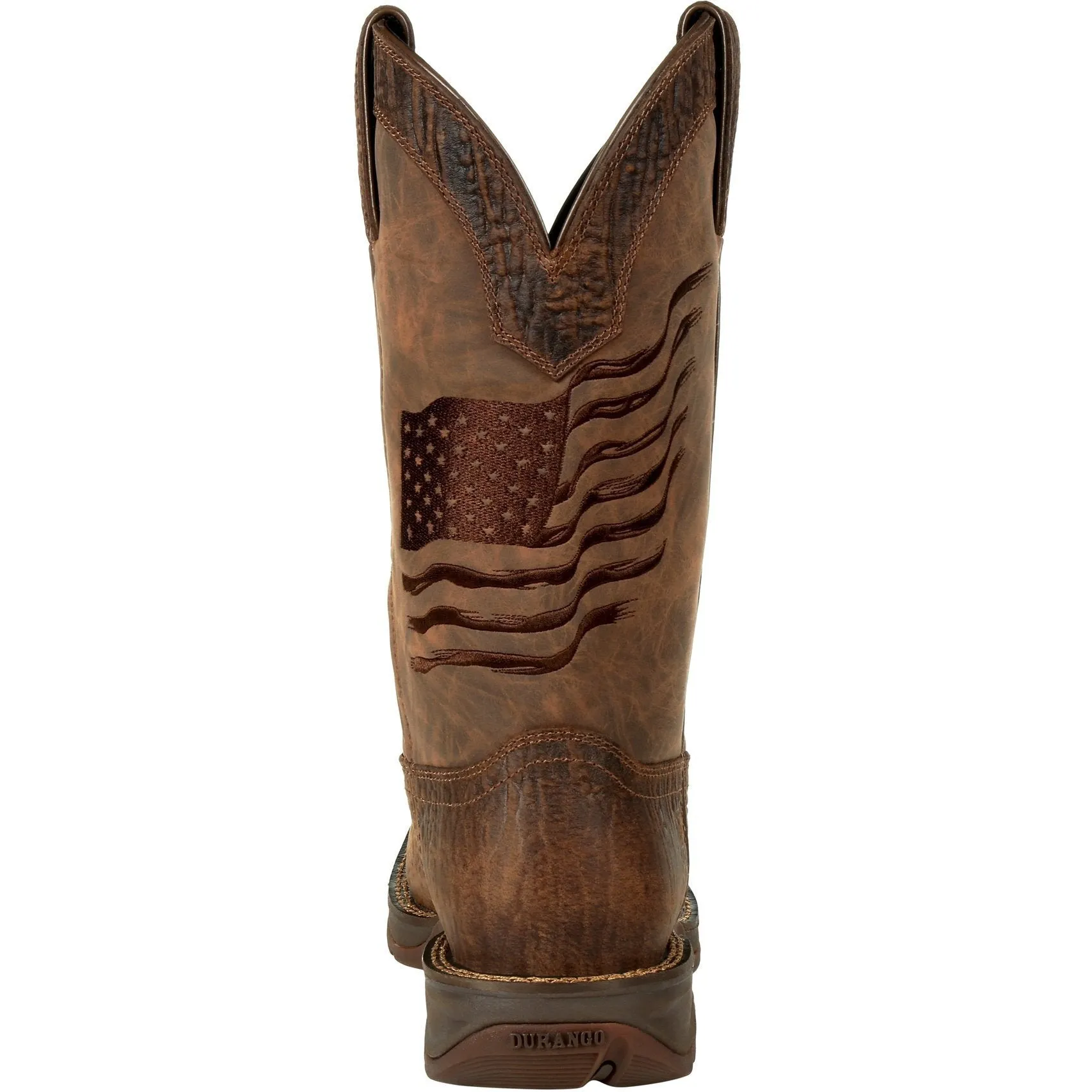 Durango Men's Rebel Distressed Flag Embroidery 12" Square Toe Western Boot -DDB0314