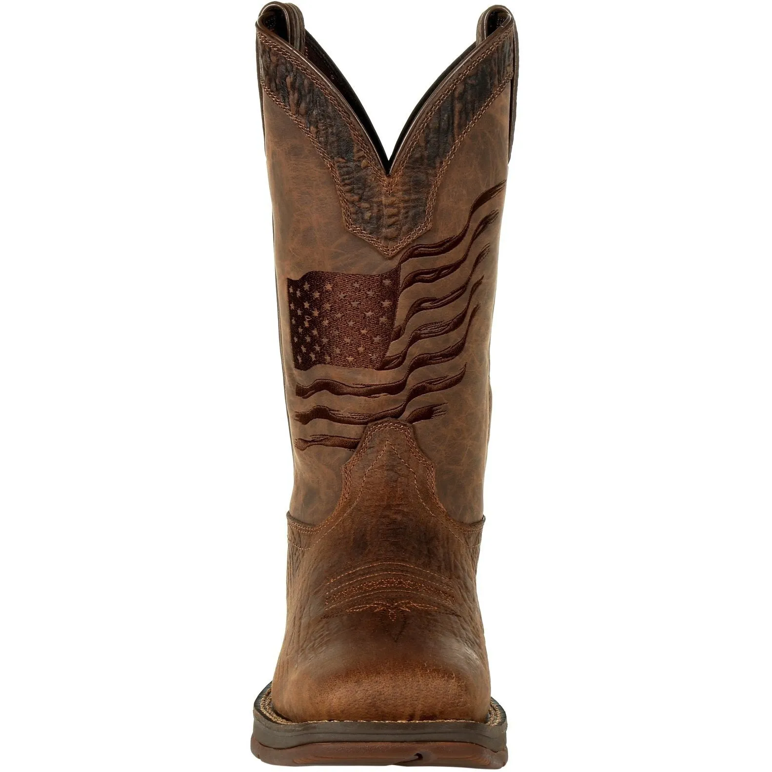 Durango Men's Rebel Distressed Flag Embroidery 12" Square Toe Western Boot -DDB0314