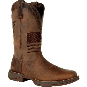 Durango Men's Rebel Distressed Flag Embroidery 12" Square Toe Western Boot -DDB0314