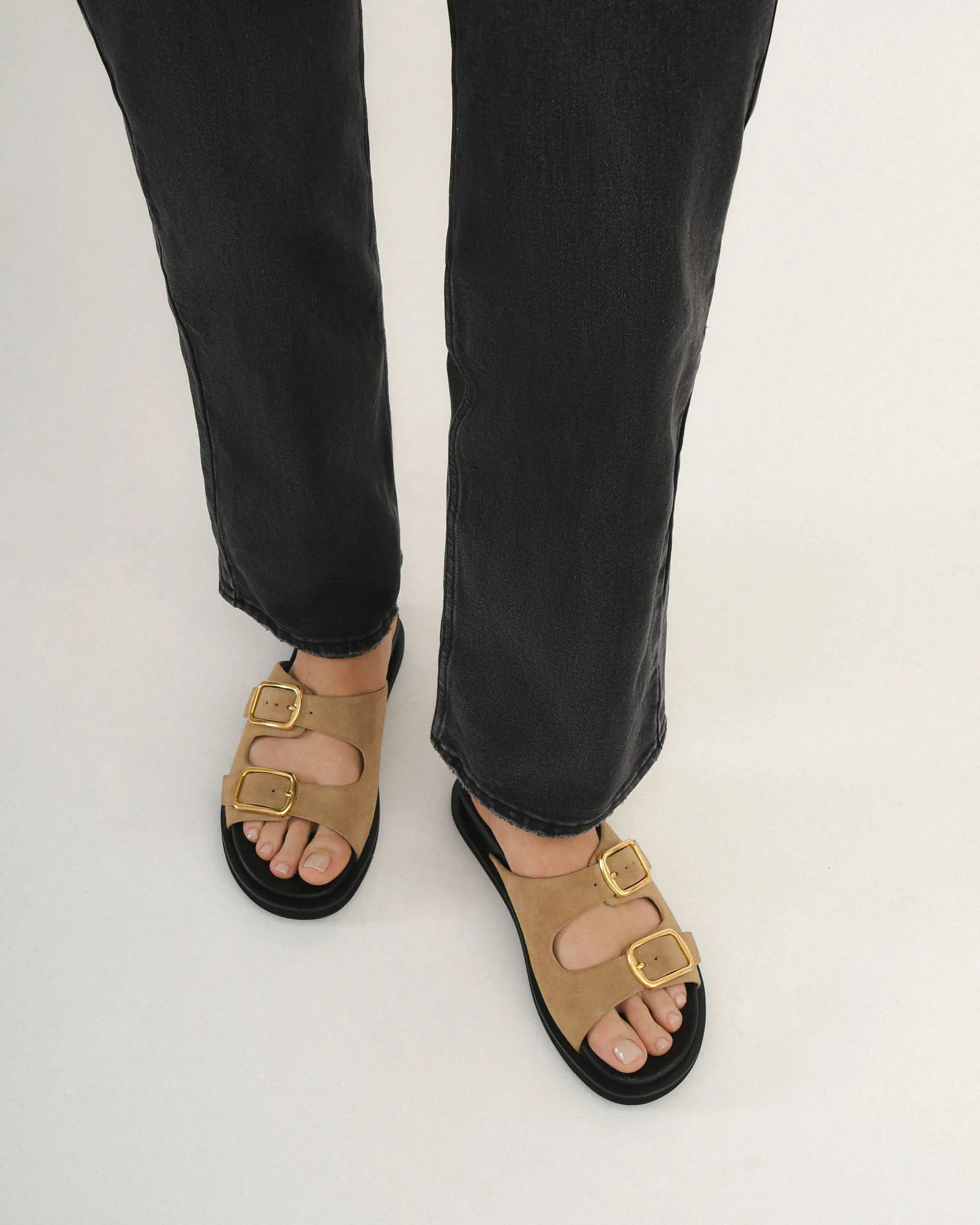 EGON FLAT SANDALS MARSH SUEDE Jo Mercer