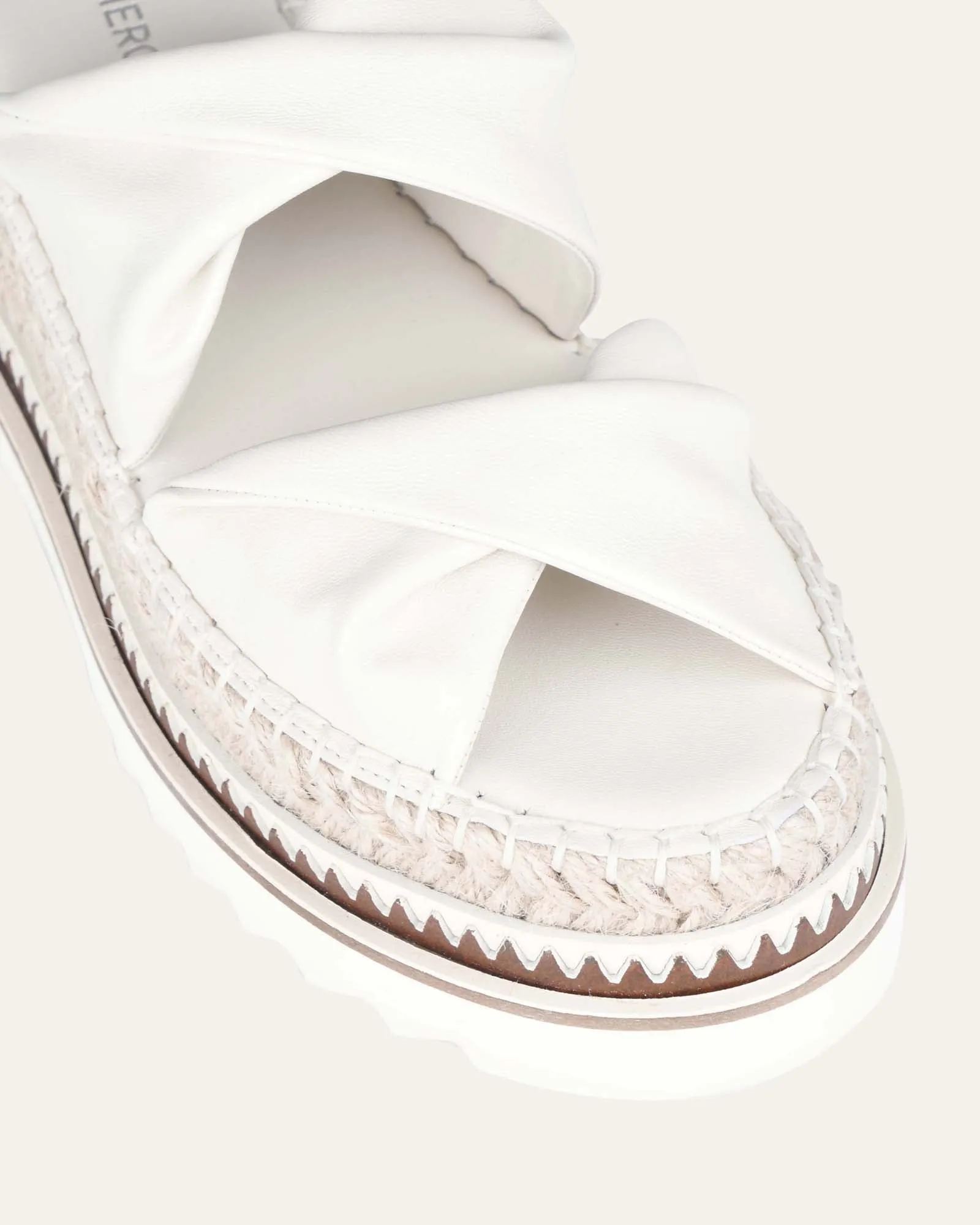 ELENA ESPADRILLE SLIDES OFF WHITE LEATHER Jo Mercer