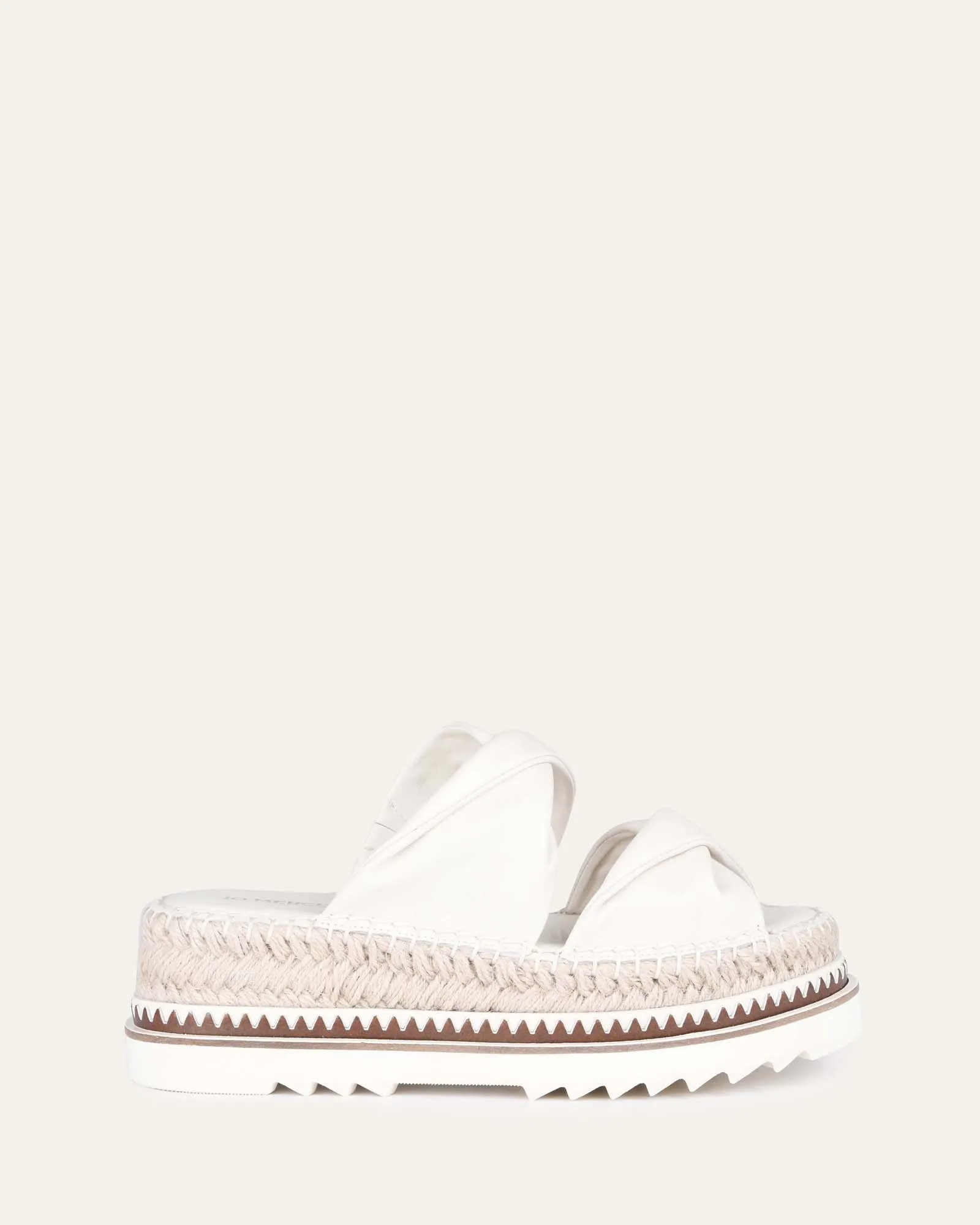 ELENA ESPADRILLE SLIDES OFF WHITE LEATHER Jo Mercer