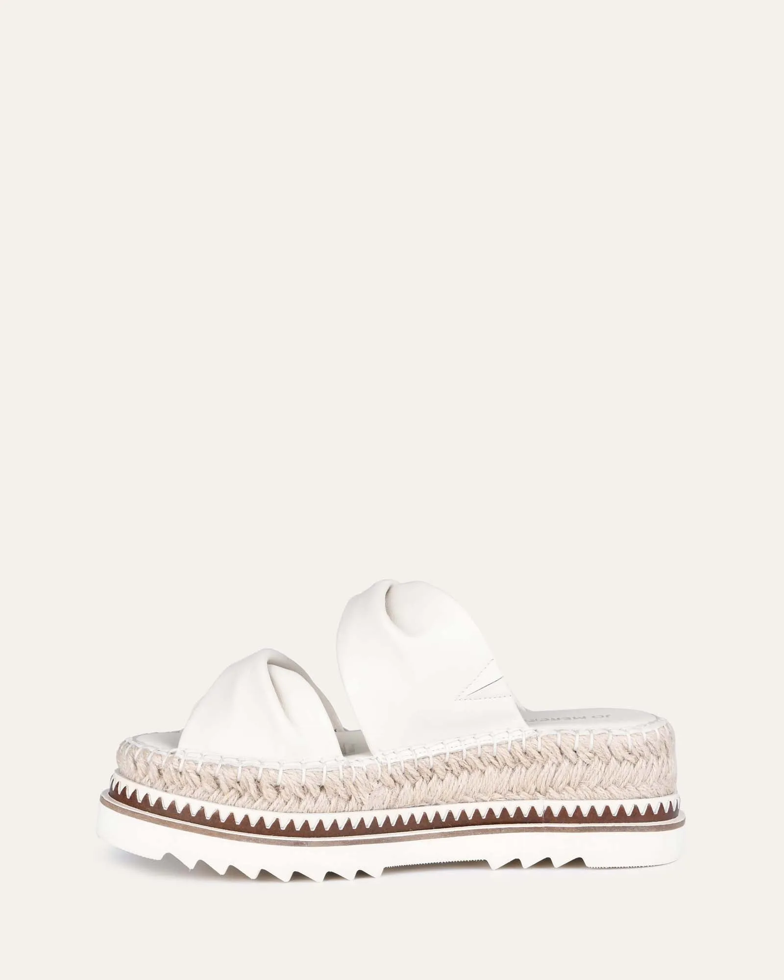 ELENA ESPADRILLE SLIDES OFF WHITE LEATHER Jo Mercer