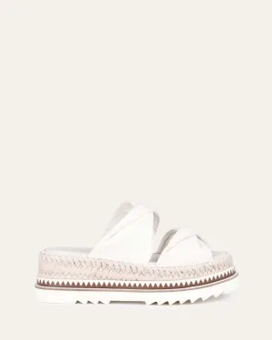 ELENA ESPADRILLE SLIDES OFF WHITE LEATHER Jo Mercer