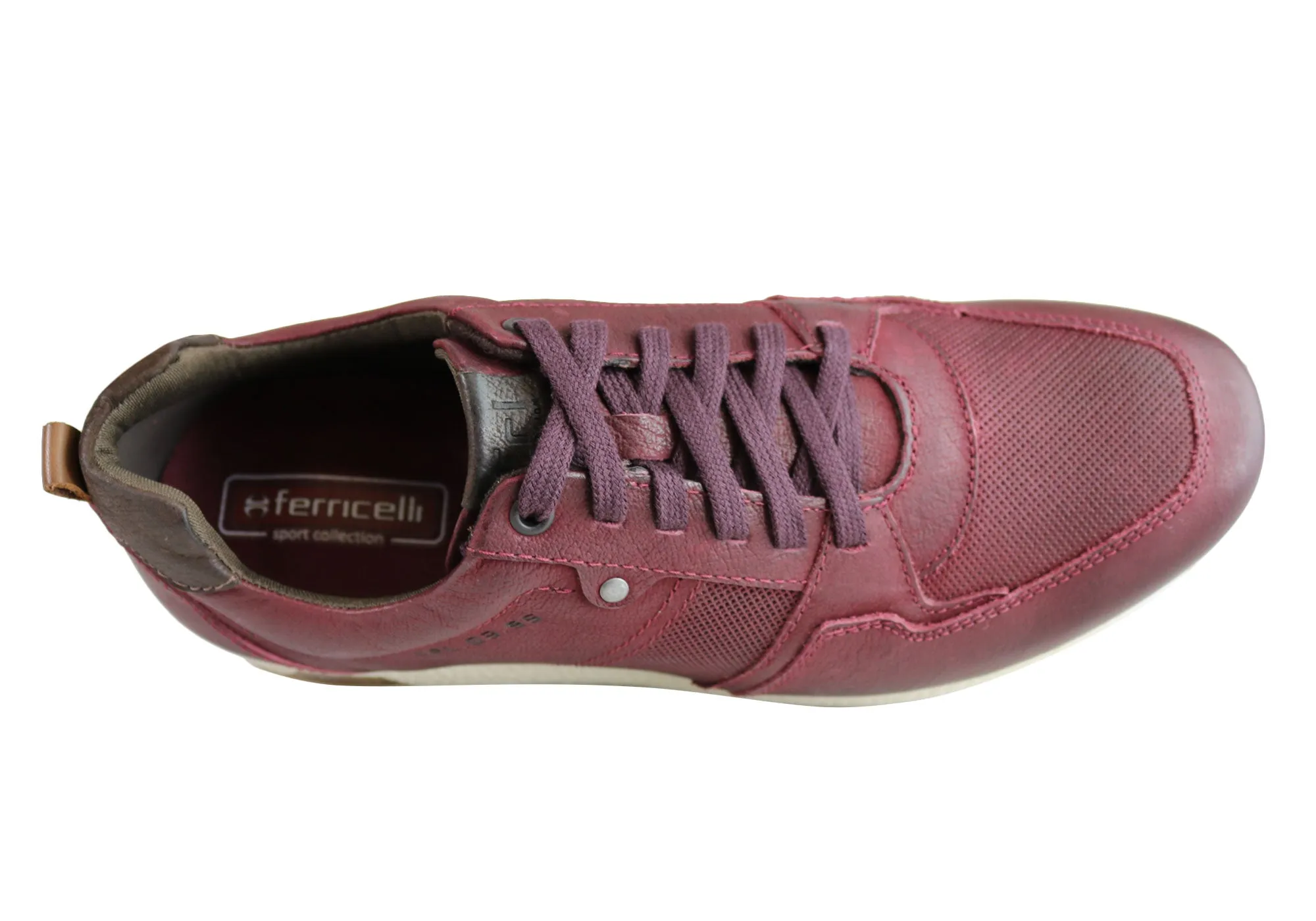 Ferricelli Oscar Mens Leather Lace Up Casual Shoes Made In Brazil