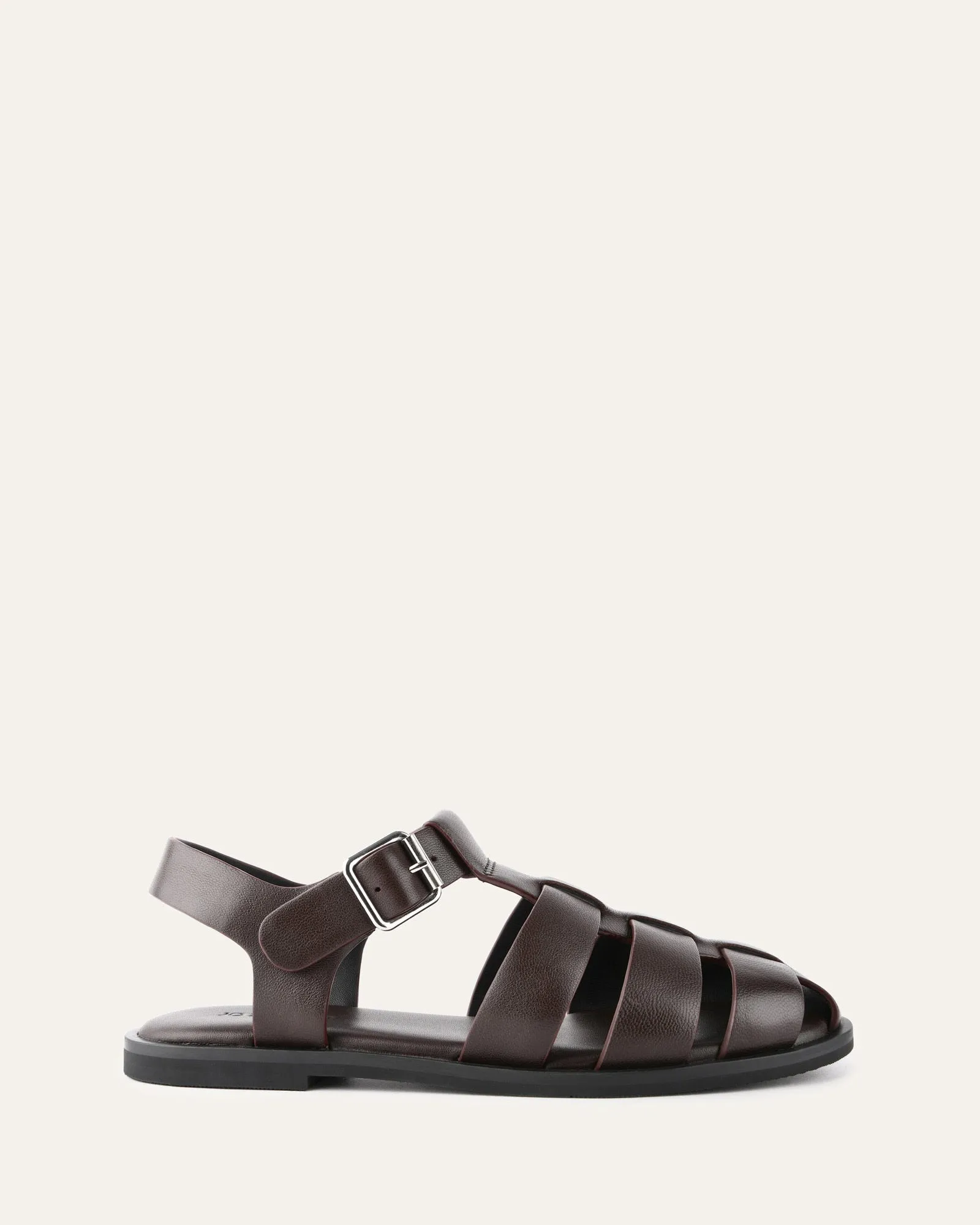 FINN FLAT SANDALS CHOCOLATE LEATHER Jo Mercer