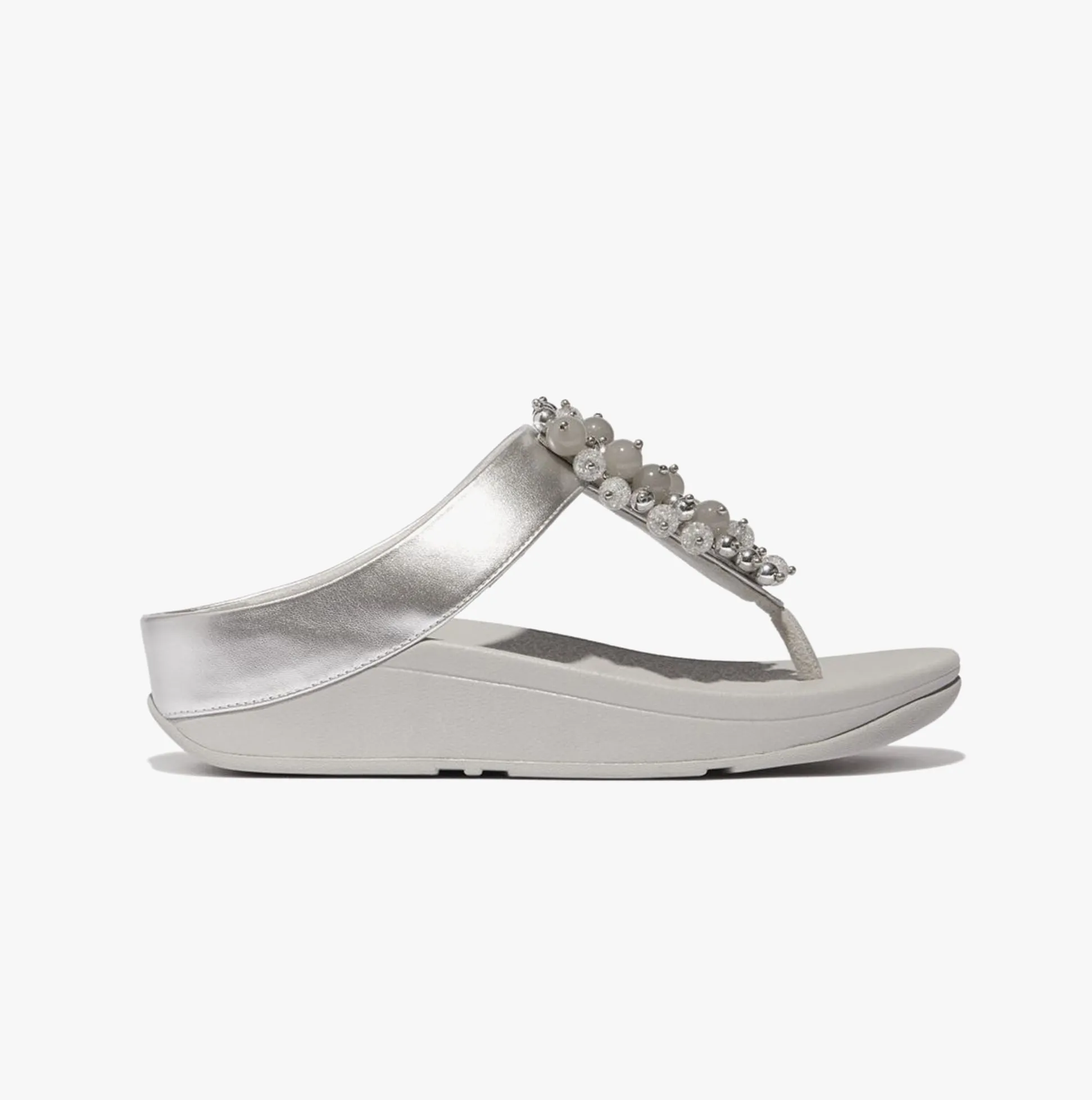 FINO BAUBLE-BEAD Womens Toe Post Sandals Silver