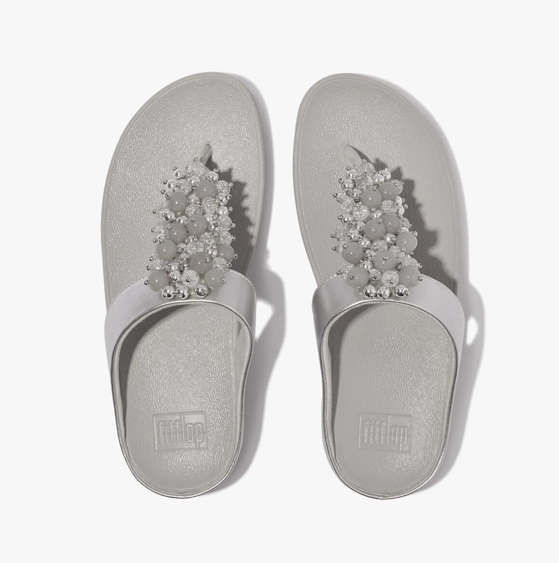 FINO BAUBLE-BEAD Womens Toe Post Sandals Silver
