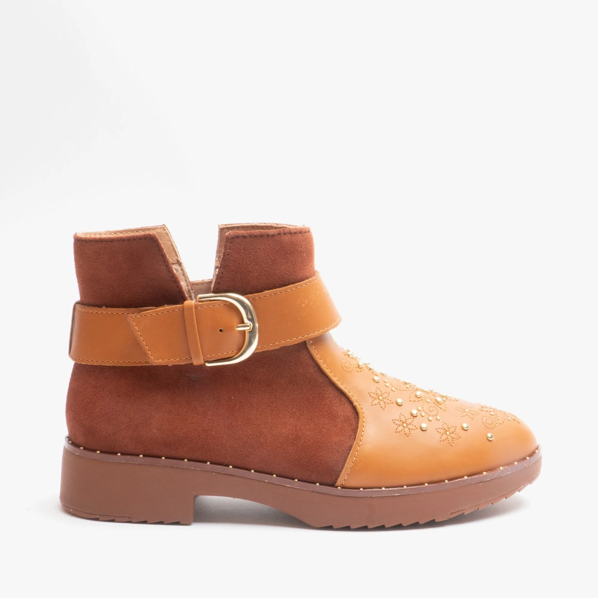 FitFlop ATHENA FLOWER STUD Womens Leather Ankle Boots Light Tan