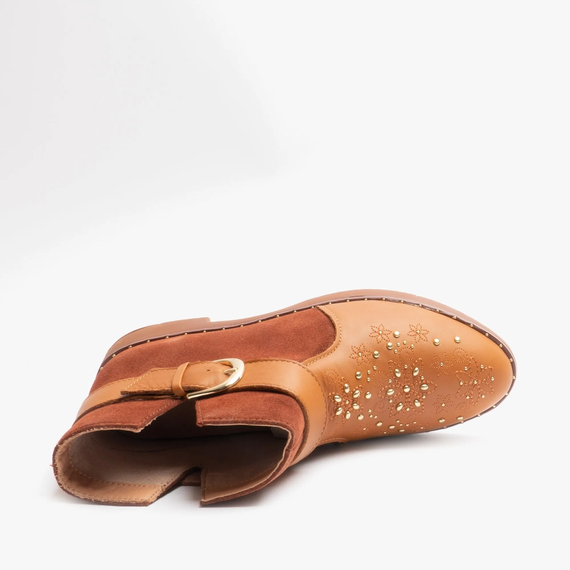 FitFlop ATHENA FLOWER STUD Womens Leather Ankle Boots Light Tan
