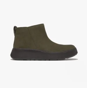 FitFlop F-MODE SUEDE FLATFORM Womens Ankle Boots Deep Olive
