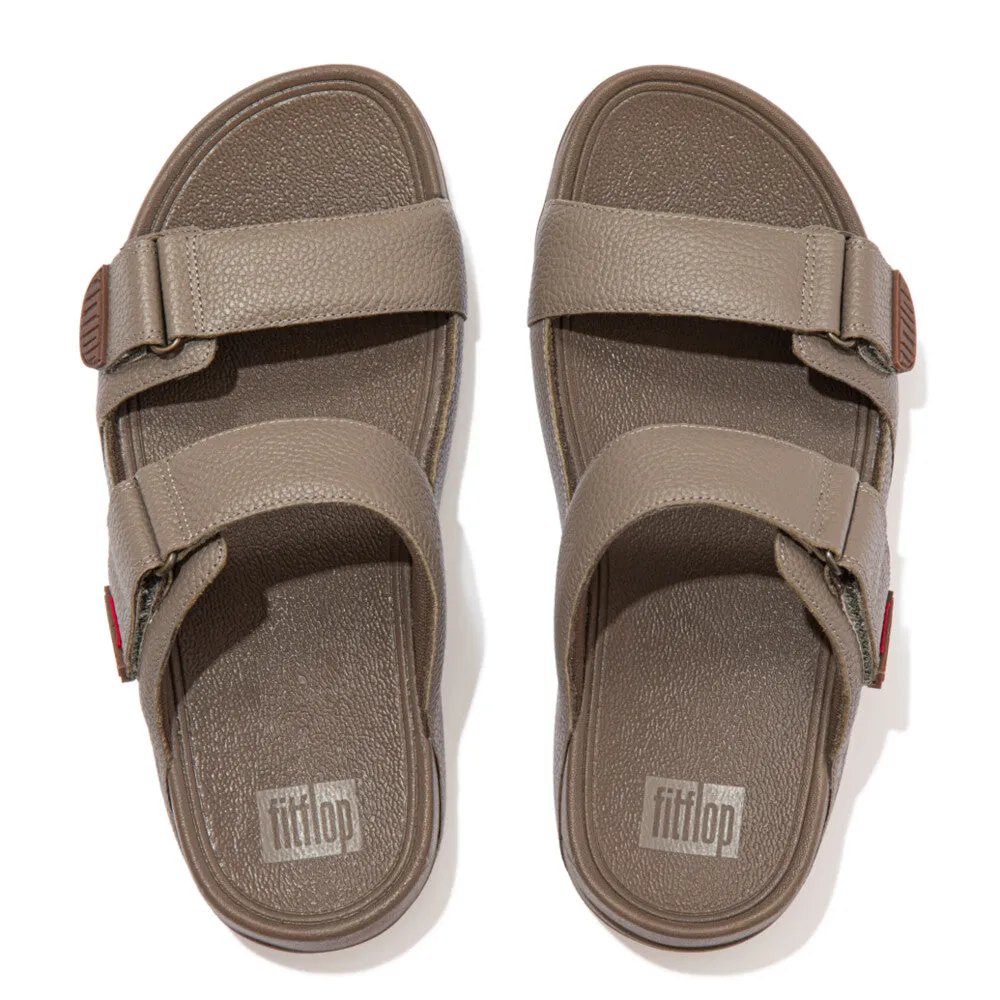 FitFlop Gogh Moc Leather Timberwolf Brown Mens Slides