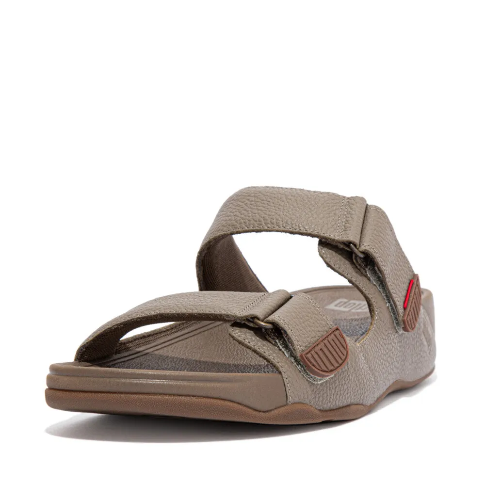 FitFlop Gogh Moc Leather Timberwolf Brown Mens Slides