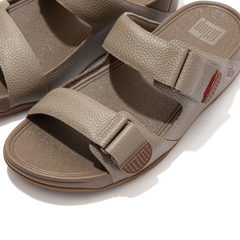 FitFlop Gogh Moc Leather Timberwolf Brown Mens Slides