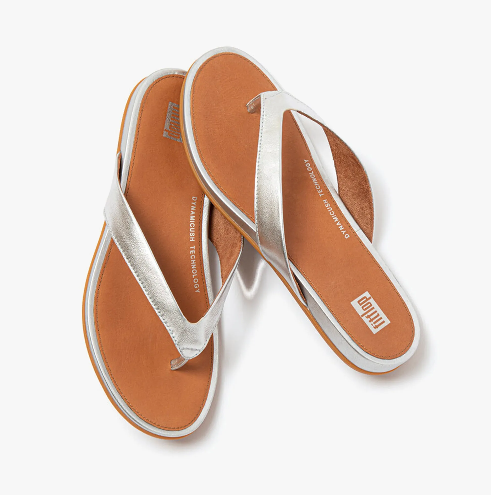 FitFlop GRACIE LEATHER Womens Flip Flops Silver