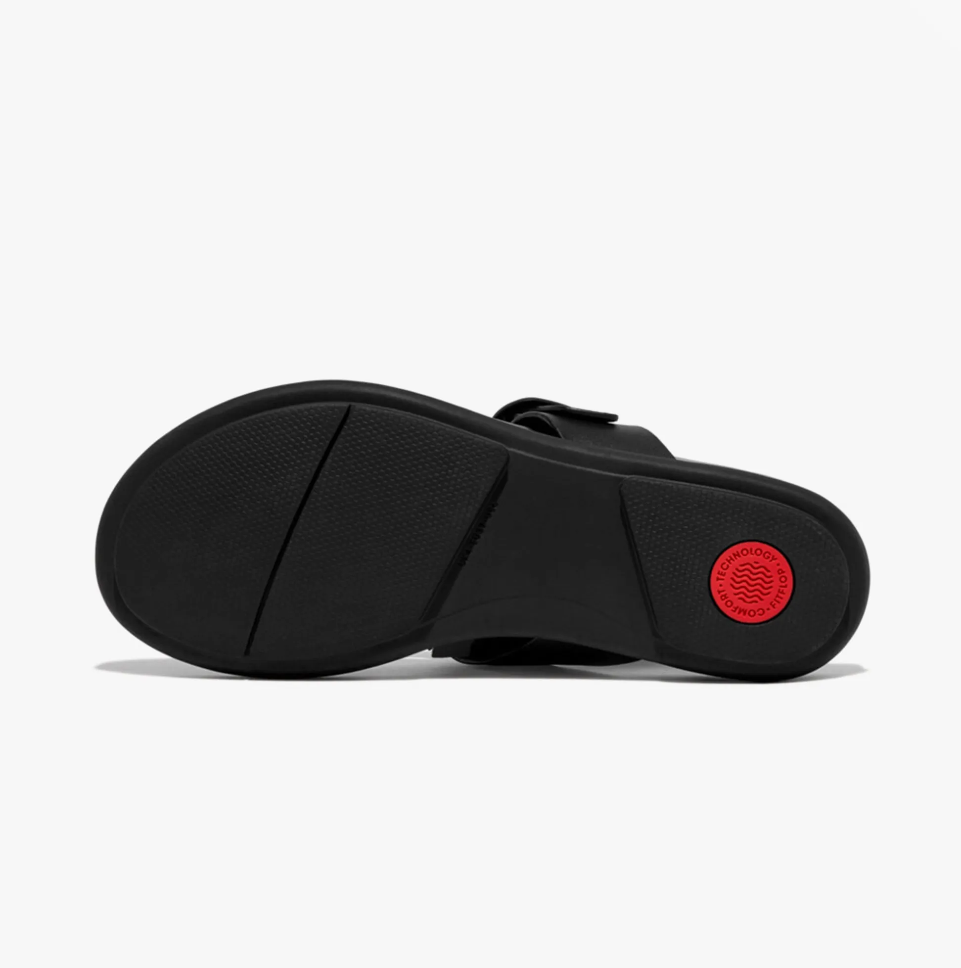 FitFlop GRACIE RUBBER-BUCKLE LEATHER Womens Toe Post All Black