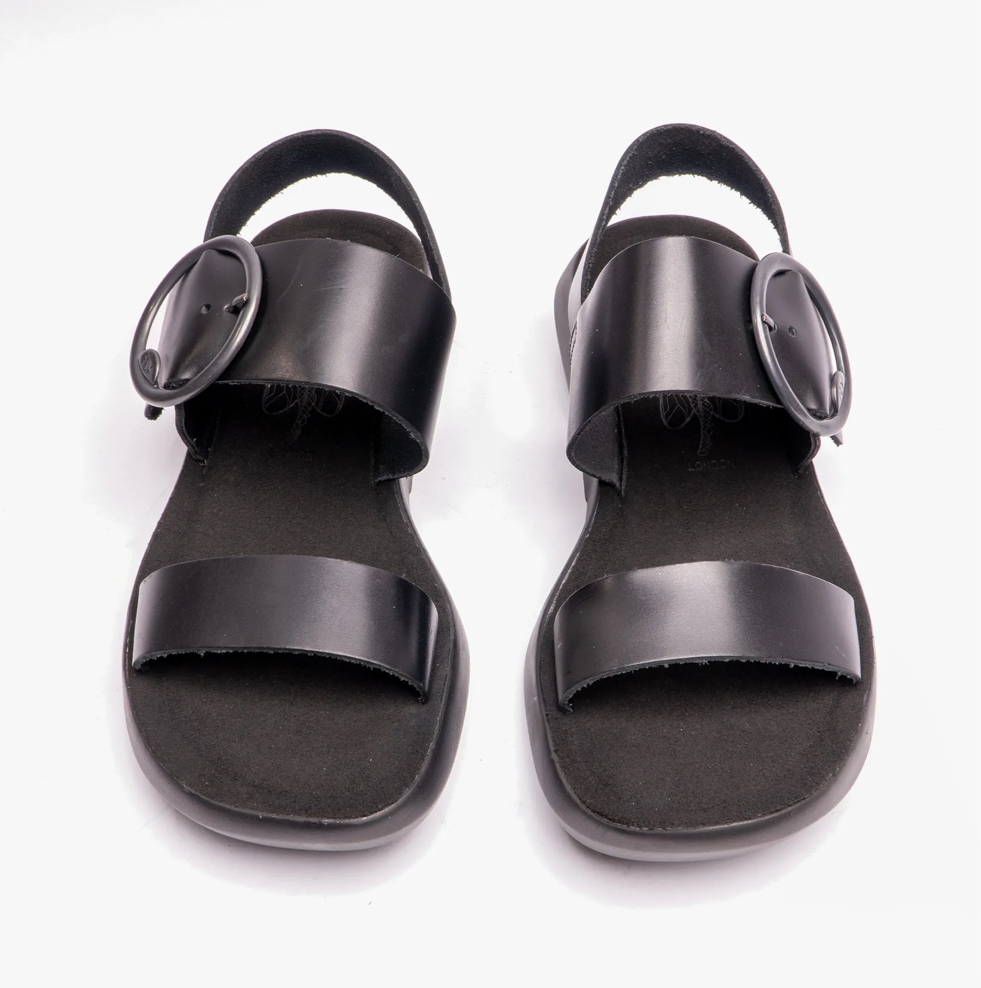 Fly London BANI739FLY Womens Buckle Wedge Sandals Black