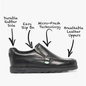 FRAGMA SLIP Leather Shoes Black