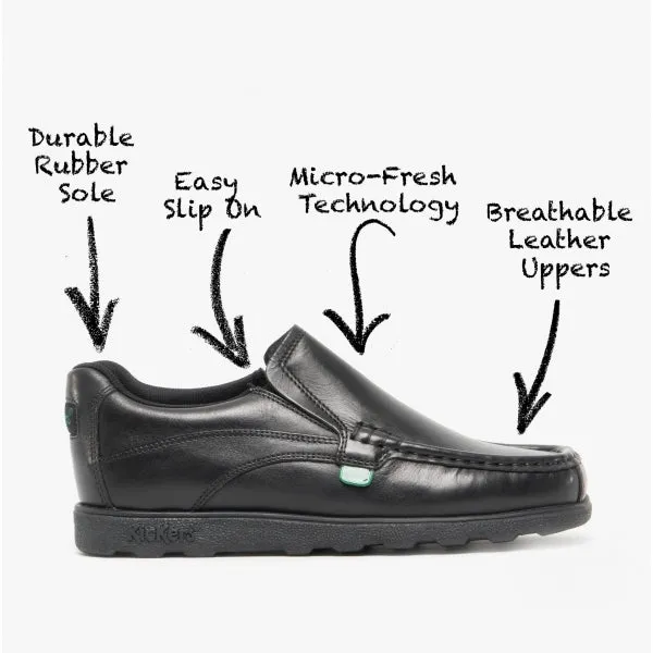 FRAGMA SLIP Leather Shoes Black