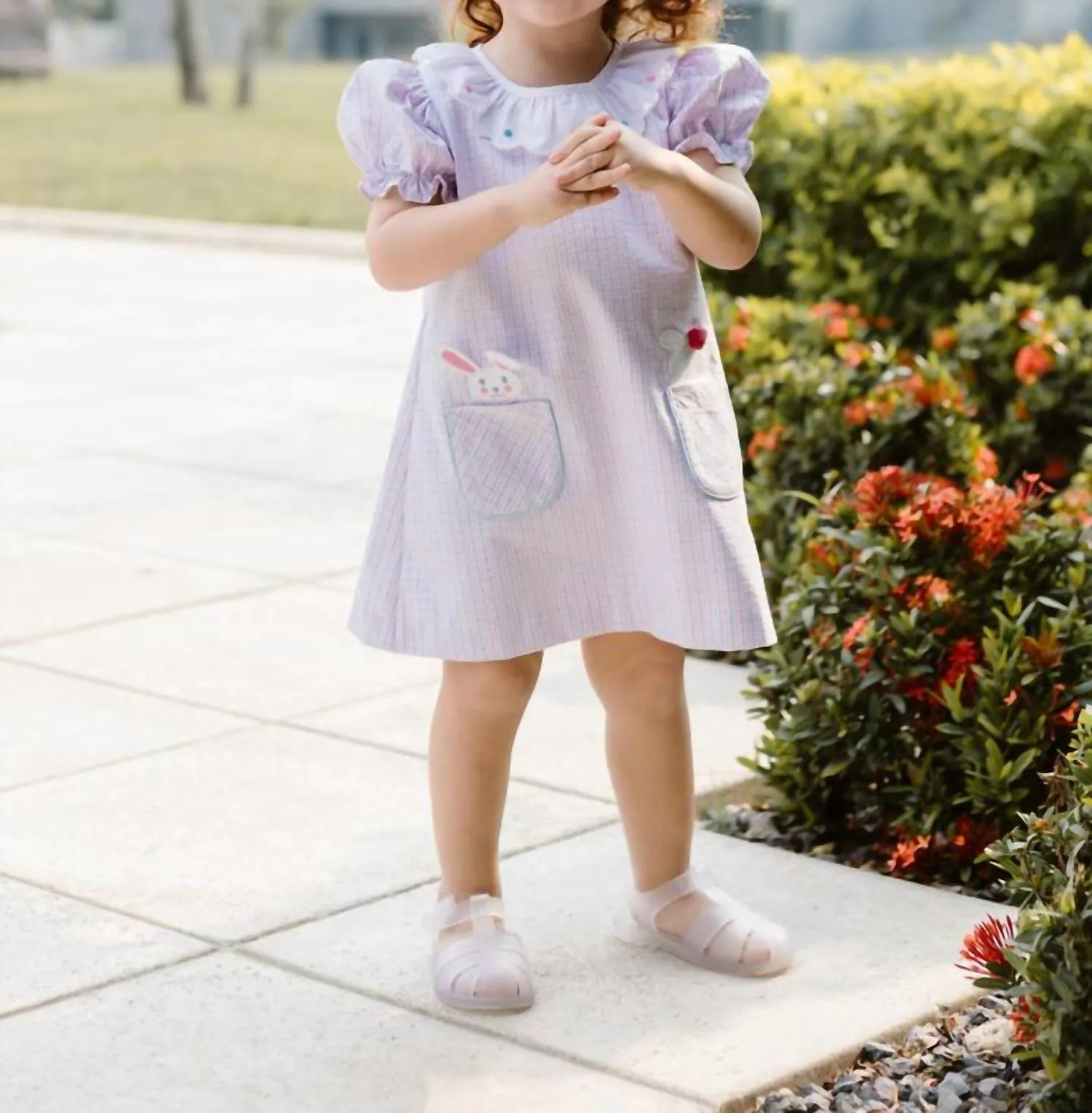 Girl's Bunny Amelie Dress In Cherry Berry Stripe