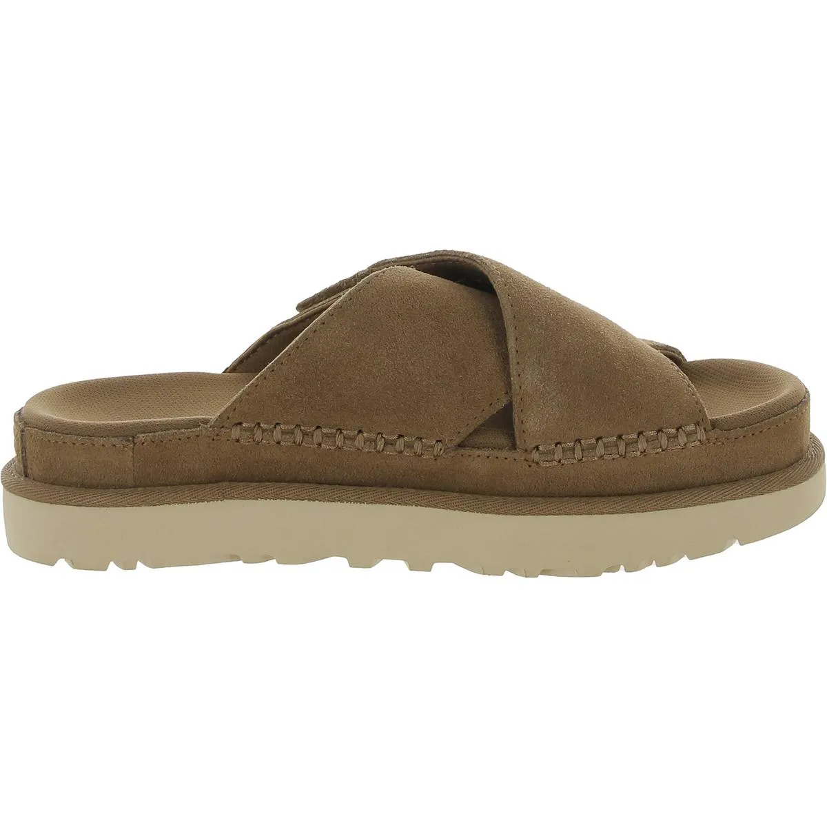 Goldenstar Womens Leather Slip On Platform Sandals