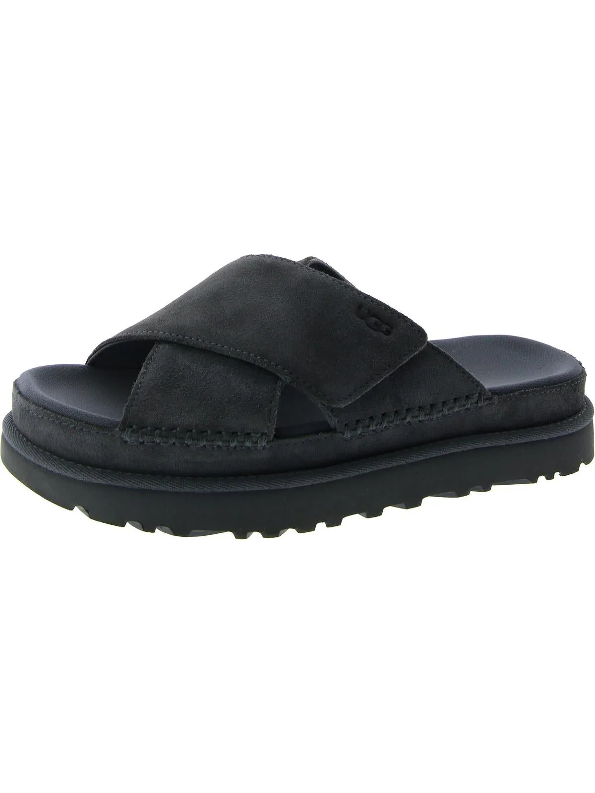 Goldenstar Womens Leather Slip On Platform Sandals