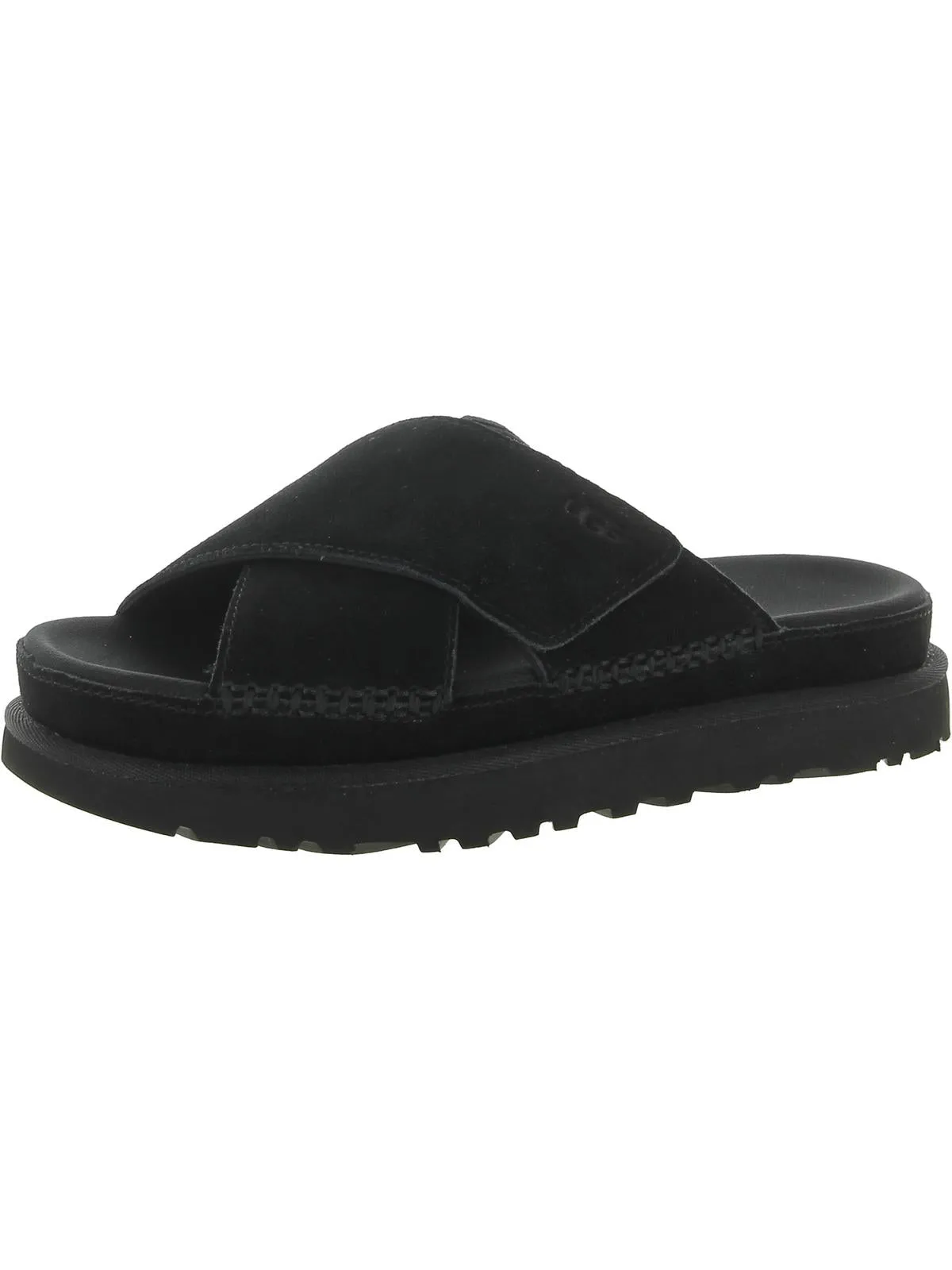 Goldenstar Womens Leather Slip On Platform Sandals