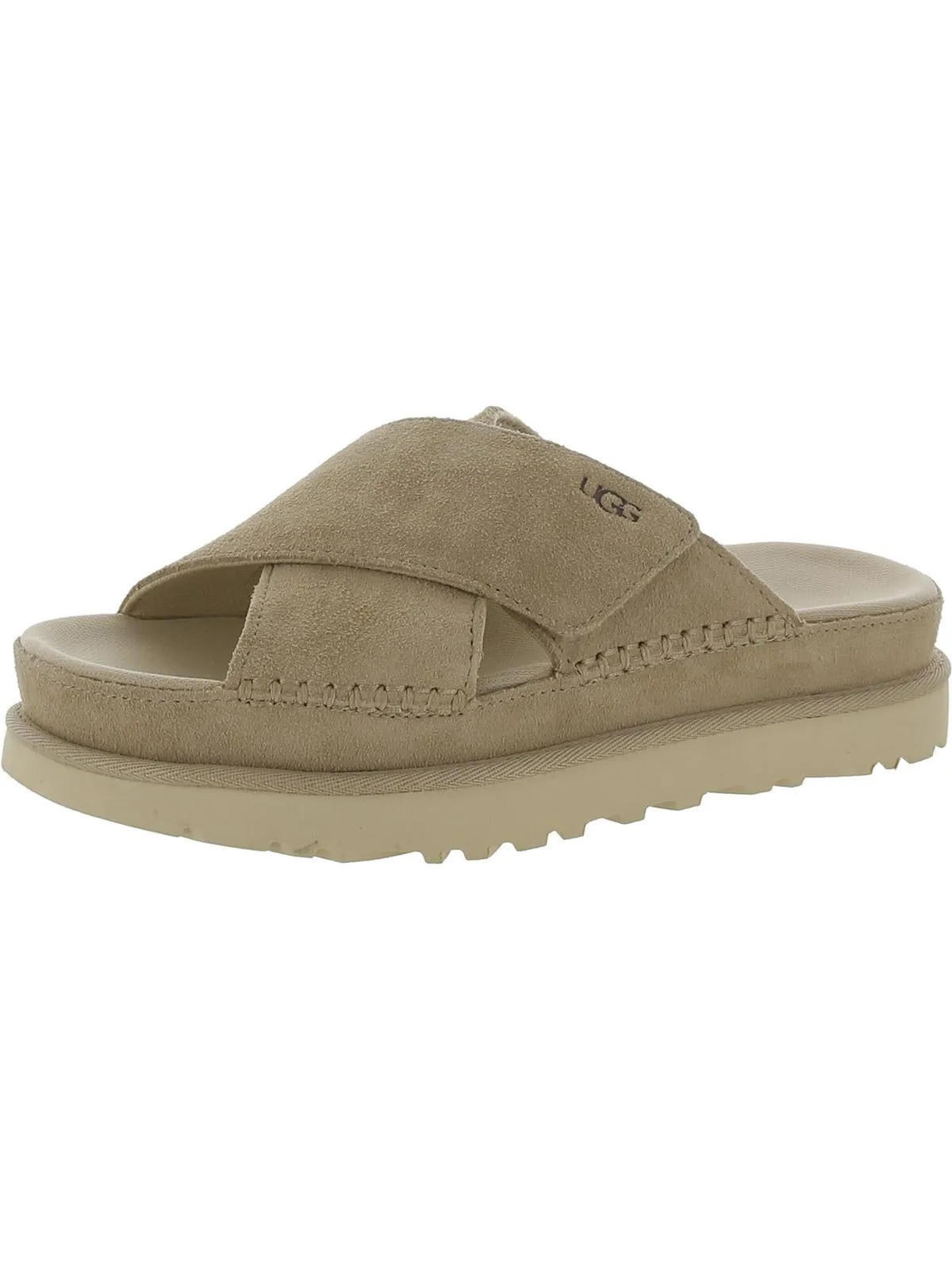 Goldenstar Womens Leather Slip On Platform Sandals
