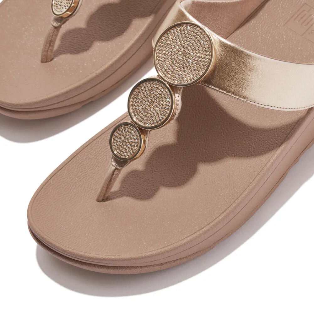 HALO BEAD-CIRCLE Womens Toe Post Sandals Metallic Latte Beige