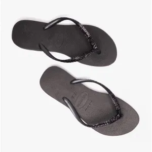 Havaianas HAV SLIM GLITTER II Womens Flip-Flops Black/Dark Grey