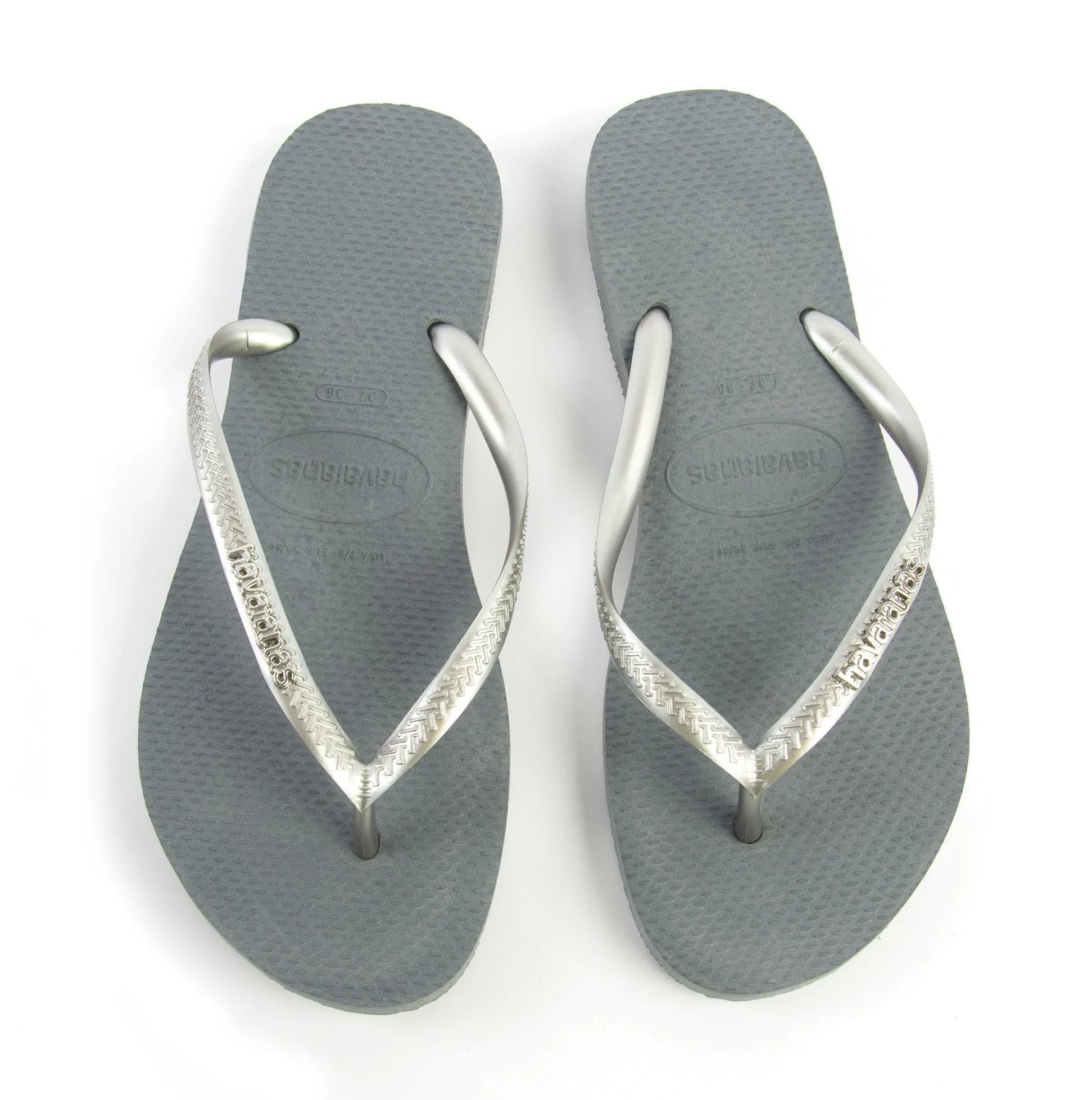Havaianas SLIM LOGO METALLIC Womens Flip-Flop Sandals Steel Grey