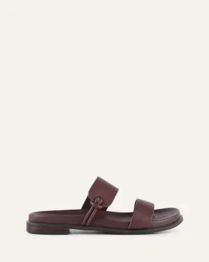 HAYES FLAT SANDALS BROWN LEATHER Jo Mercer