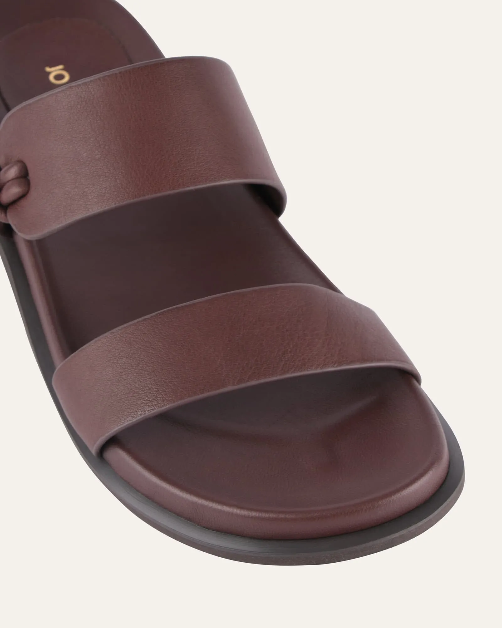 HAYES FLAT SANDALS BROWN LEATHER Jo Mercer
