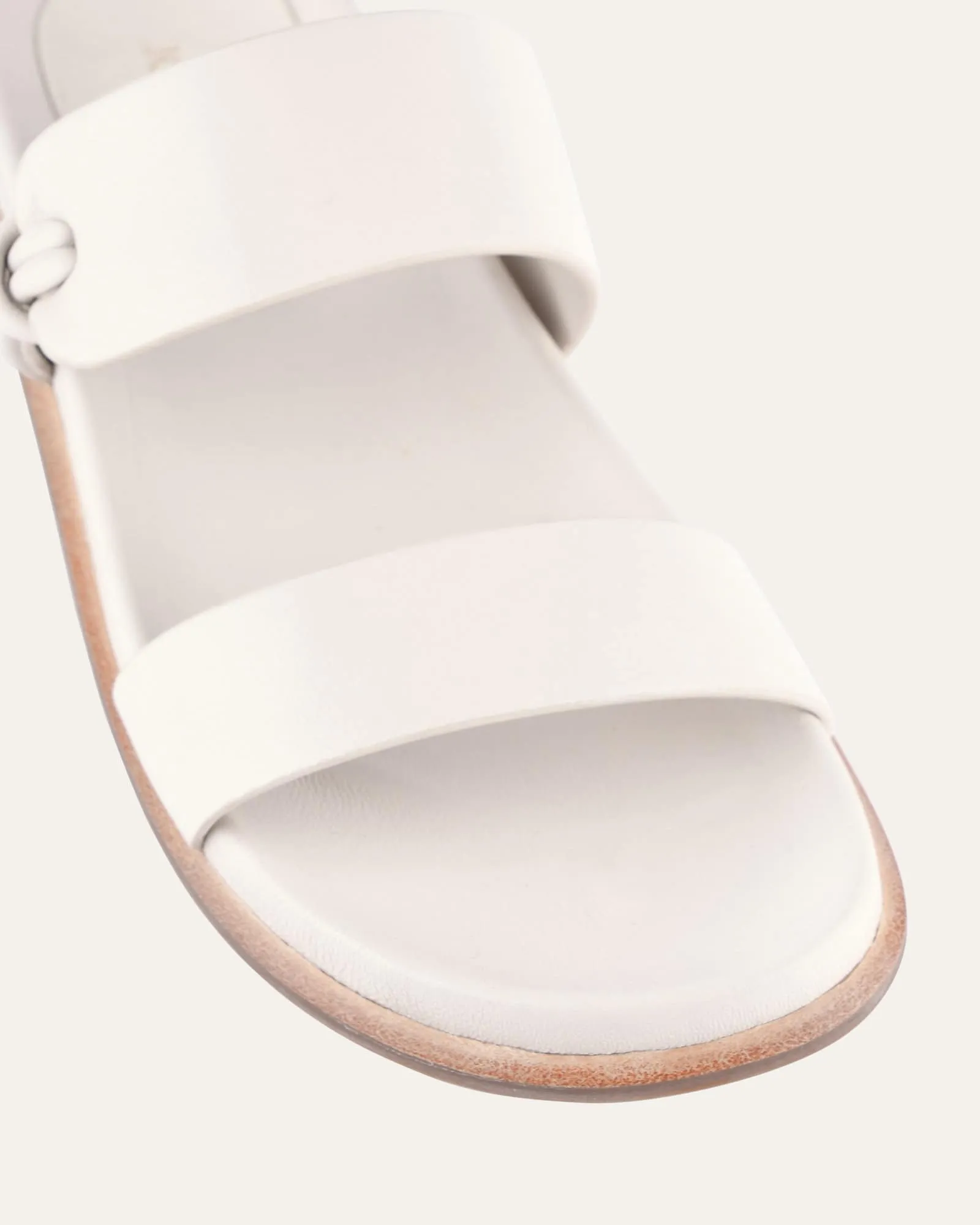 HAYES FLAT SANDALS OFF WHITE LEATHER Jo Mercer