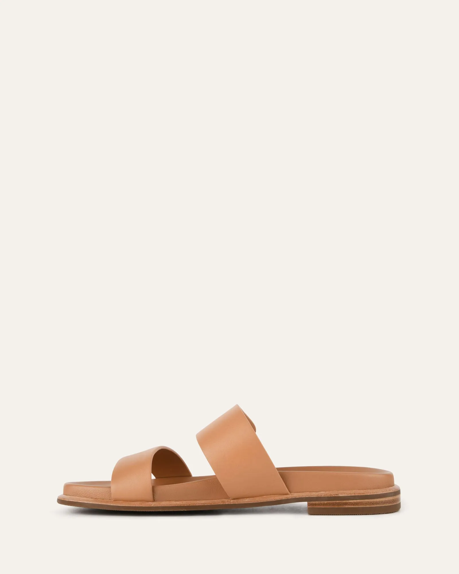 HAYES FLAT SANDALS TOFFEE LEATHER Jo Mercer