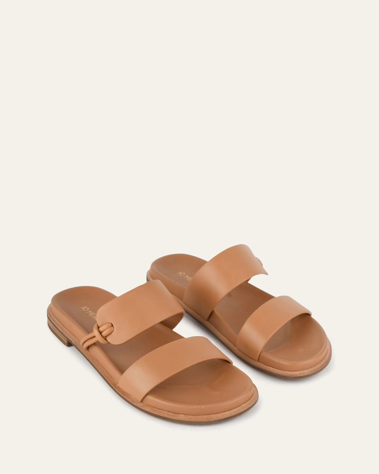 HAYES FLAT SANDALS TOFFEE LEATHER Jo Mercer