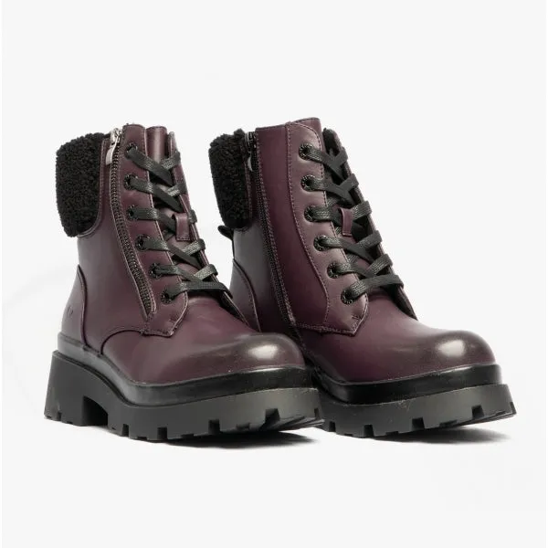 Heavenly Feet AVANTE Womens Lace Ankle Boots Purple