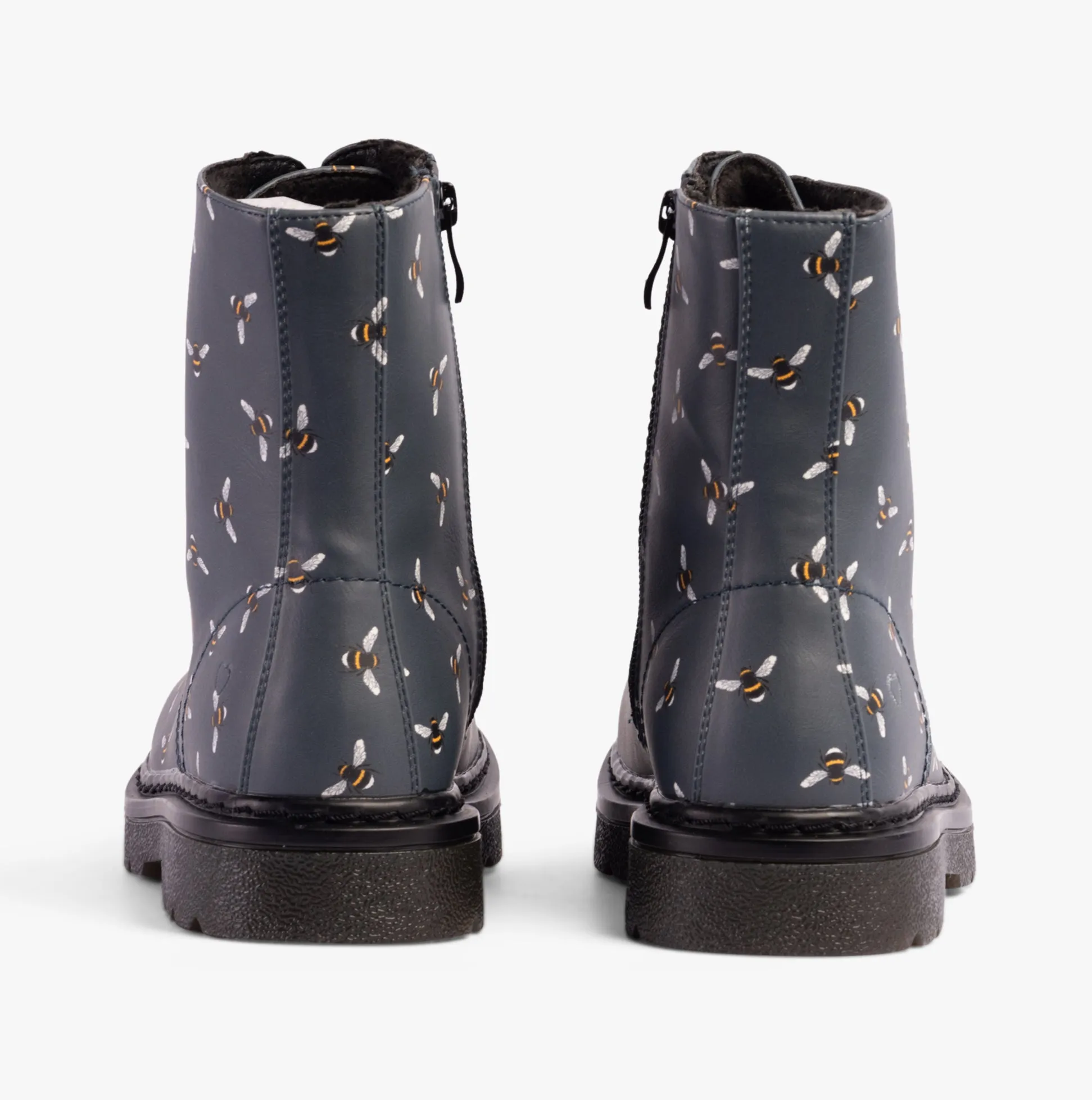 Heavenly Feet JUSTINA2 NEW BEE PRINT Womens Lace Up Boots Ocean