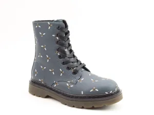 Heavenly Feet JUSTINA2 NEW BEE PRINT Womens Lace Up Boots Ocean