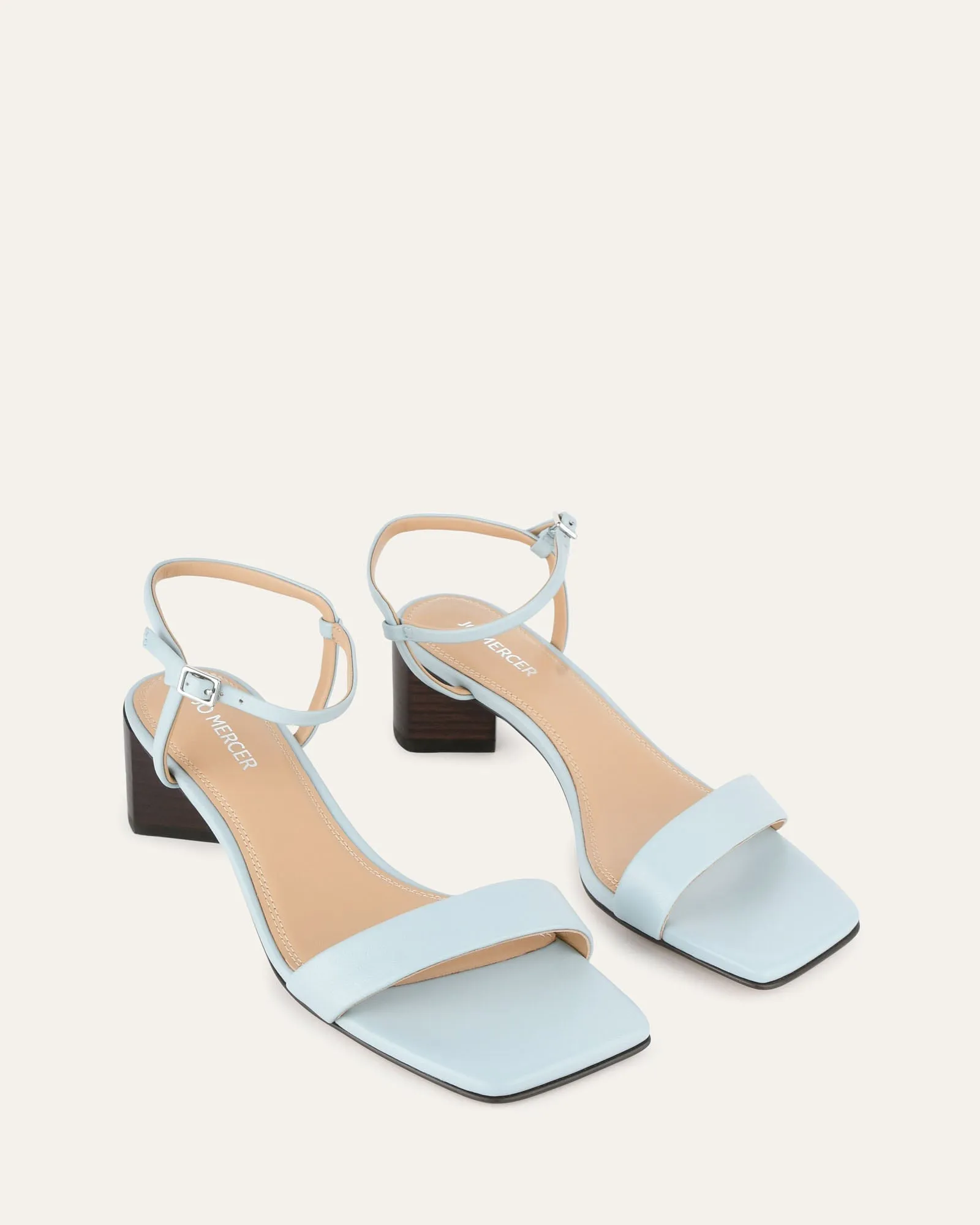 HELEN MID SANDALS DUSTY BLUE LEATHER Jo Mercer
